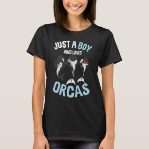 Just A Boy Who Loves Orcas Whale Boys Kids T-Shirt
