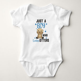 Just A Boy Who Loves Otters Sweet Otter Baby Bodysuit