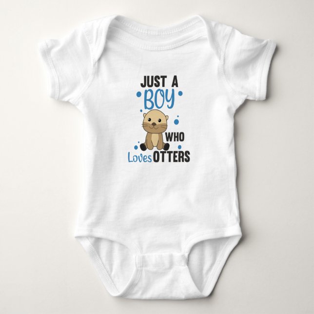 Just A Boy Who Loves Otters Sweet Otter Baby Bodysuit (Front)