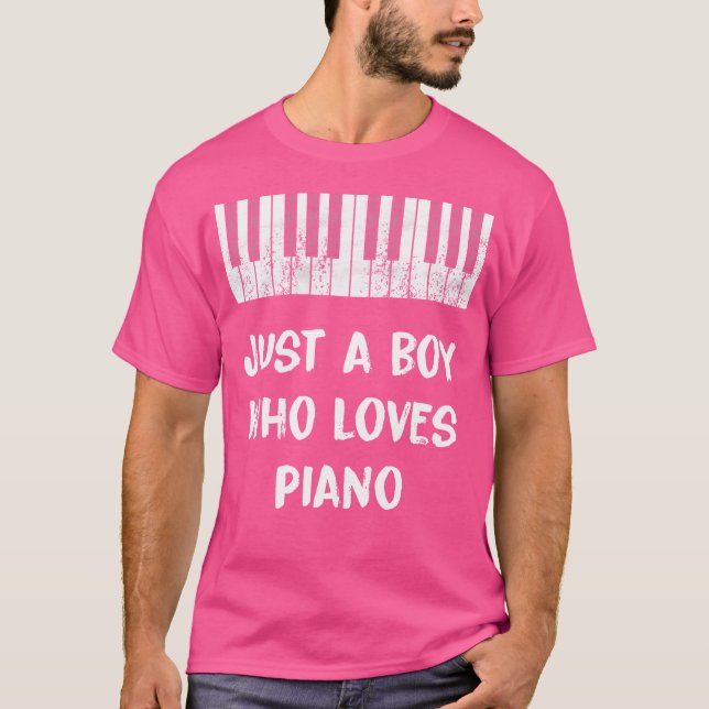 Just A Boy Who Loves Piano T-Shirt (Front)