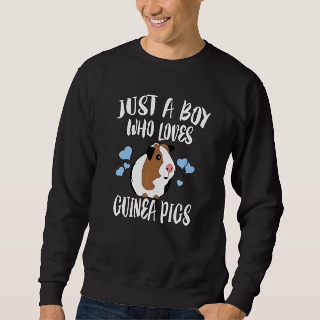 Just A Boy Who Loves Pigs Guinea Kids Boys Pigs Gu Sweatshirt (Front)