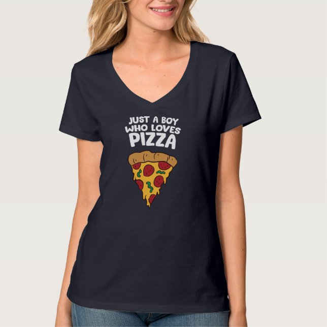 Just a Boy Who Loves Pizza T-Shirt (Front)