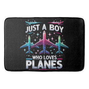 Just A Boy Who Loves Planes Bath Mat