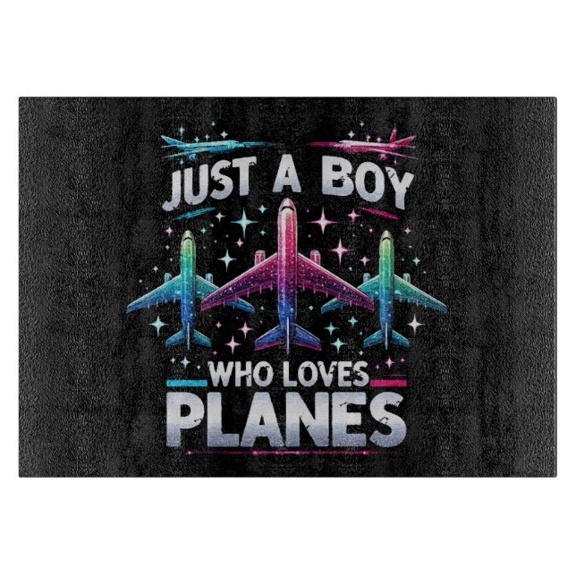 Just A Boy Who Loves Planes Cutting Board (Front)