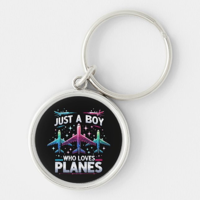 Just A Boy Who Loves Planes Key Ring (Front)