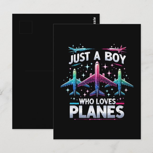 Just A Boy Who Loves Planes Postcard (Front/Back)
