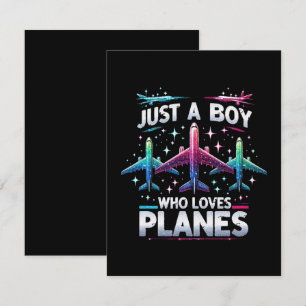 Just A Boy Who Loves Planes RSVP Card