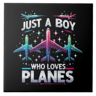 Just A Boy Who Loves Planes Tile