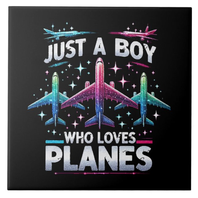 Just A Boy Who Loves Planes Tile (Front)
