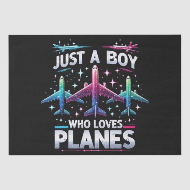 Just A Boy Who Loves Planes Tissue Paper (Front)