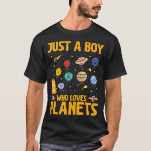 Just A Boy Who Loves Planets Solar System Kids Spa T-Shirt