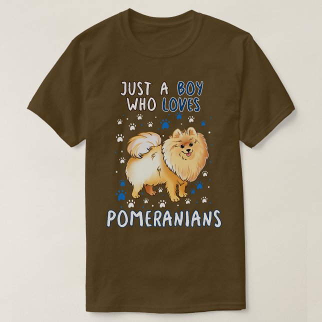 Just A Boy Who Loves Pomeranians T-Shirt (Design Front)