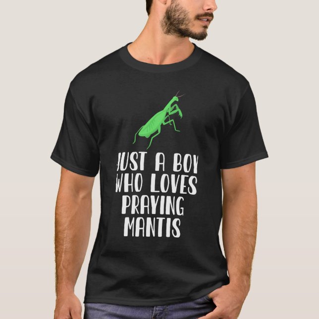 Just A Boy Who Loves Praying Mantis T-Shirt (Front)