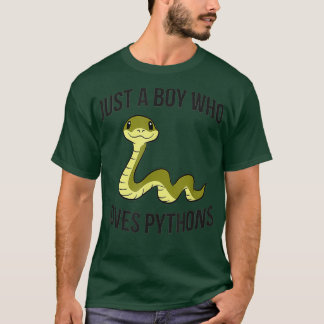 Just a Boy Who Loves Pythons Funny Python Snake Bo T-Shirt