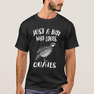 Just A Boy Who Loves Quails Gift T Shirt