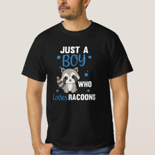 Just A Boy Who Loves Racoons Kawaii Racoon T-Shirt