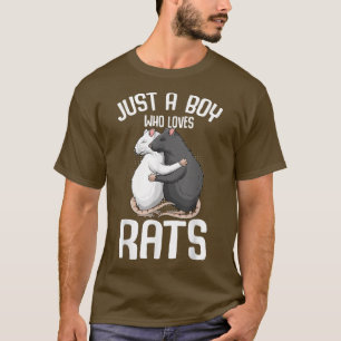 Just A Boy Who Loves Rats Kids Boys Rat Lover T-Shirt