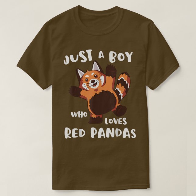 Just A Boy Who Loves Red Pandas Cute Kids Funny Ka T-Shirt (Design Front)