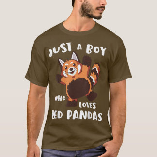 Just A Boy Who Loves Red Pandas Cute Kids Funny Ka T-Shirt
