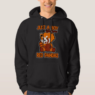 Just A Boy Who Loves Red Pandas Quote Men Red Pand Hoodie