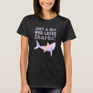 Just a Boy who Loves Sharks Ocean Fish Rainbow abs T-Shirt