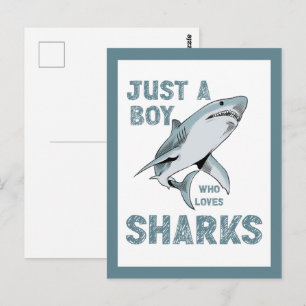 Just a boy who loves Sharks Shark Lover Postcard