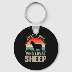 Just A Boy Who Loves Sheep Recto Farmer Sheep Love Key Ring