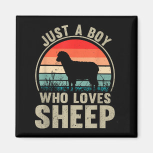 Just A Boy Who Loves Sheep Recto Farmer Sheep Love Magnet