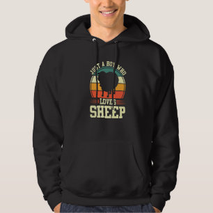 Just A Boy Who Loves Sheep Sheep Farmer Farming Hoodie