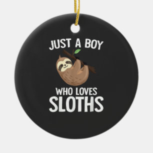 Just A Boy Who Loves Sloths Boys Toddler Sloth Lov Ceramic Tree Decoration