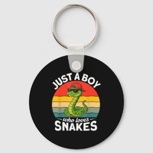 Just A Boy Who Loves Snakes Funny Snake Reptile Ki Key Ring