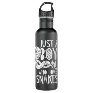 Just A Boy Who Loves Snakes Lover Sayings Snake An 710 Ml Water Bottle