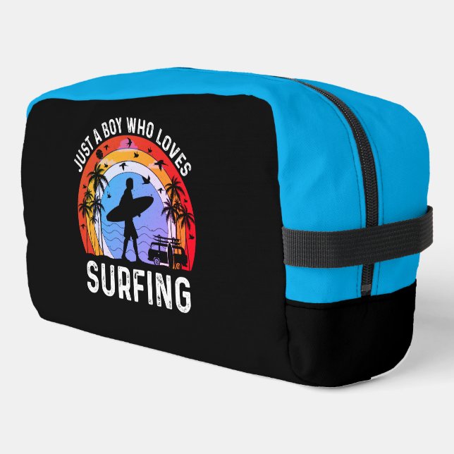 Just a Boy Who Loves Surfing Dopp Kit (Left Corner)