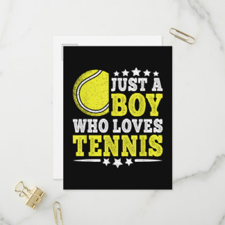 Just A Boy Who Loves Tennis Funny Tennis Lover Invitation Postcard