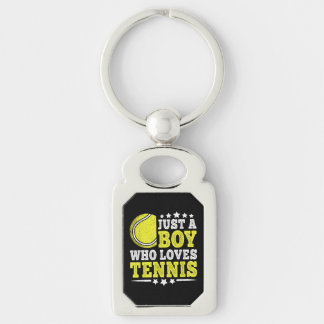 Just A Boy Who Loves Tennis Funny Tennis Lover Key Ring