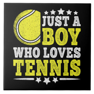 Just A Boy Who Loves Tennis Funny Tennis Lover Tile