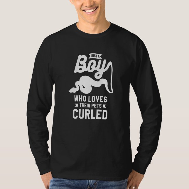 Just A Boy Who Loves Their Pets Curled Ball Python T-Shirt (Front)