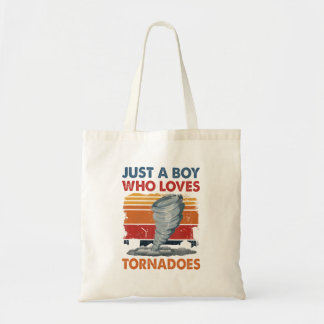 Just A Boy Who Loves Tornado Weather Storm Tornado Tote Bag