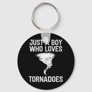 Just a boy who loves tornadoes funny kids birthday key ring