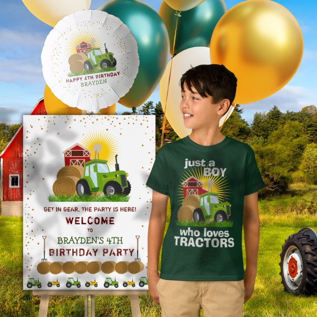 Just A Boy Who Loves Tractors Farm Birthday Boy T-Shirt (Just A Boy Who Loves Tractors Farm Birthday Boy T-Shirt)
