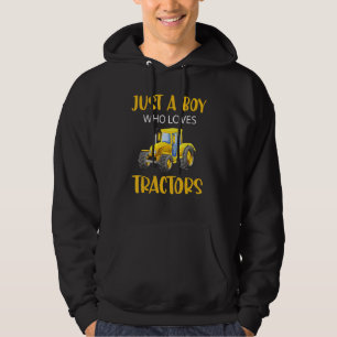 Just A Boy Who Loves Tractors Farm Boys Kids Hoodie