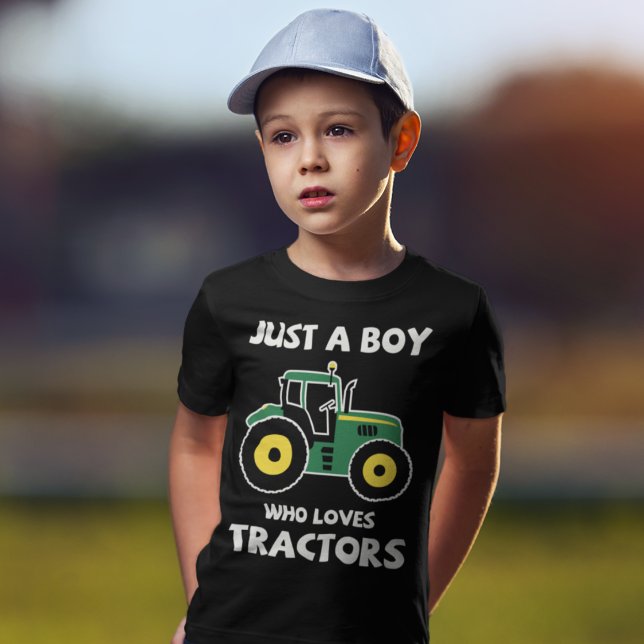 Just a Boy Who Loves Tractors Farm Boys T-Shirt (Creator Uploaded)