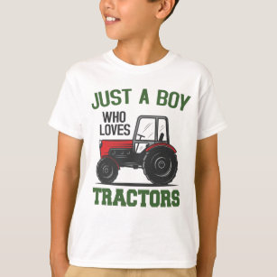 Just a Boy Who Loves Tractors Farm Kids Birthday T-Shirt