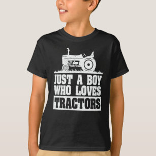 Just a Boy Who Loves Tractors Farm Kids Birthday T-Shirt