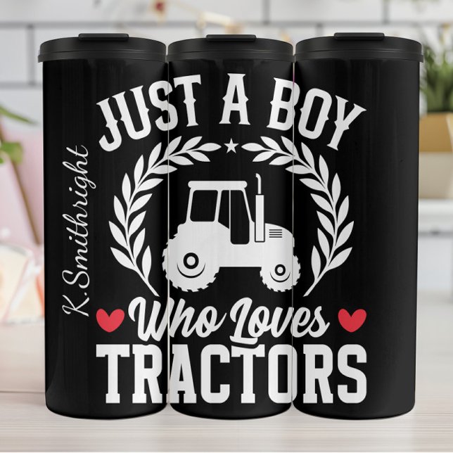 Just a Boy Who Loves Tractors Thermal Tumbler (Creator Uploaded)