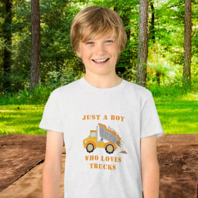 Just A Boy Who Loves Trucks Dump Truck Fan Tri-Blend Shirt (Just A Boy Who Loves Trucks Dump Truck Fan Tri-Blend Shirt)