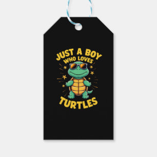 Just a boy who loves turtles Children boy (1) Gift Tags