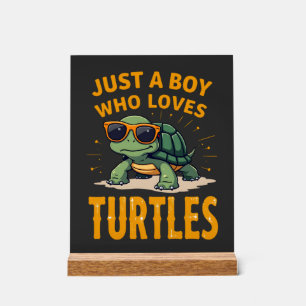 Just a boy who loves turtles Children boy (2) Acrylic Sign