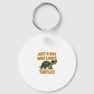 Just a boy who loves turtles Children boy (2) Key Ring