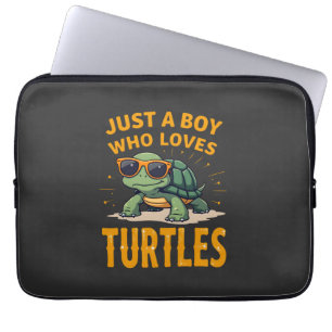 Just a boy who loves turtles Children boy (2) Laptop Sleeve